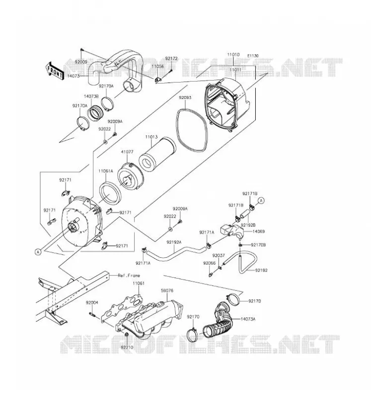 FILTRE A AIR Kawasaki SSV 820 2016 MULE PRO-FX  KAF820GGF