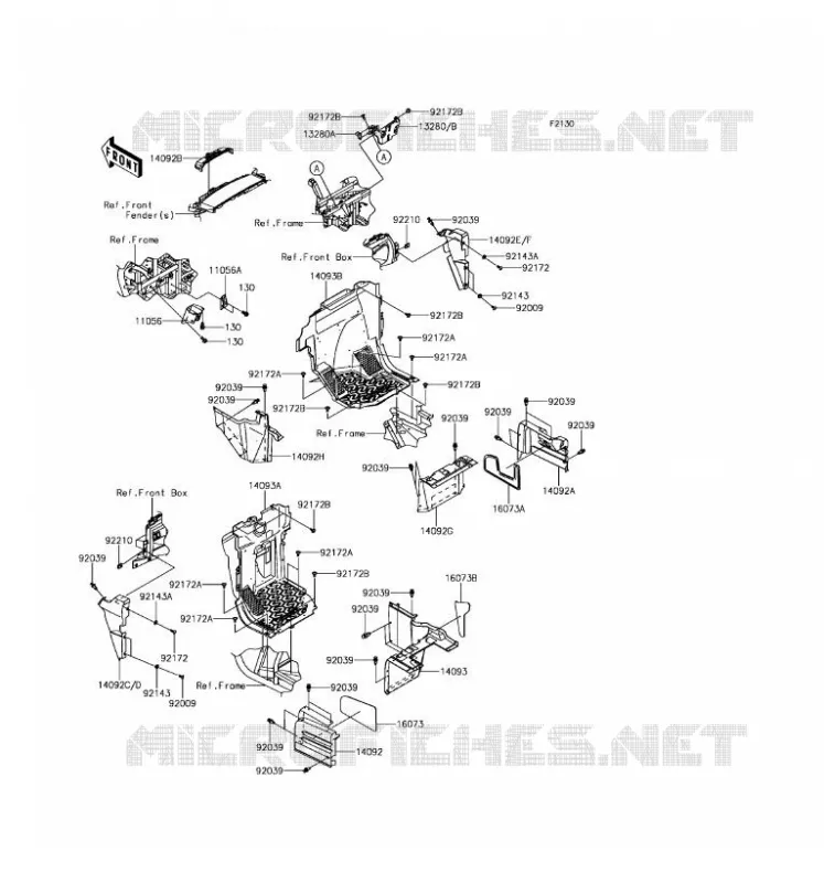PIECE DE CADRE (COUVERTURE) Kawasaki SSV 800 2016 TERYX  KRF800FGF