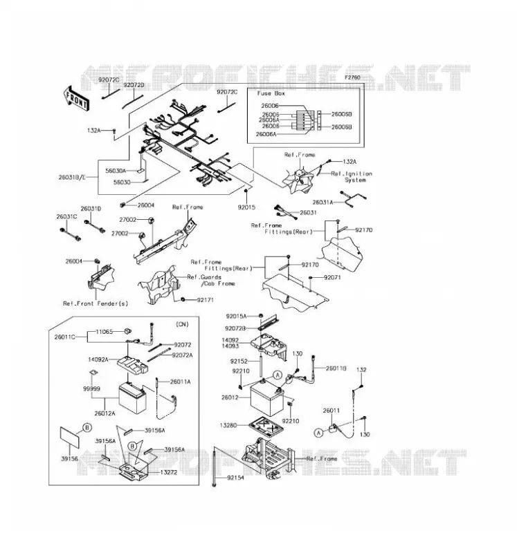 CHASSIS EQUIPMENT ELECTRIQUE Kawasaki SSV 800 2017 TERYX  KRF800FHF