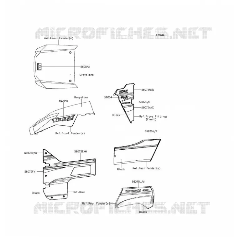 STICKER(GRAYSTONE) Kawasaki SSV 800 2016 TERYX LE  KRF800GGF