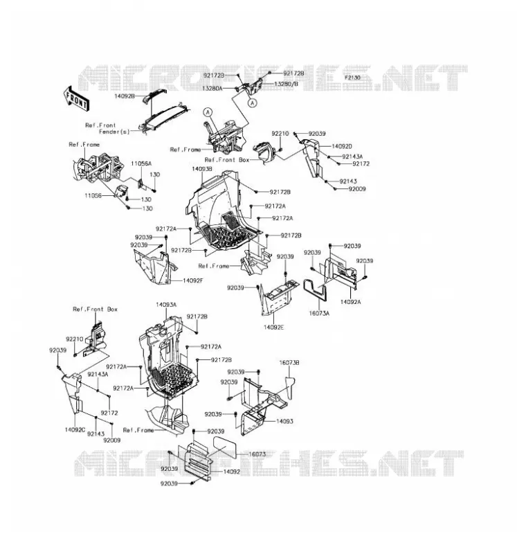 PIECE DE CADRE(AVANT) Kawasaki SSV 800 2017 TERYX 4 LE  KRT800GHF