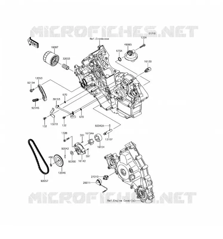 POMPE A HUILE/FILTRE &Agrave; HUILE Kawasaki SSV 800 2017 TERYX 4 CAMO  KRT800HHF