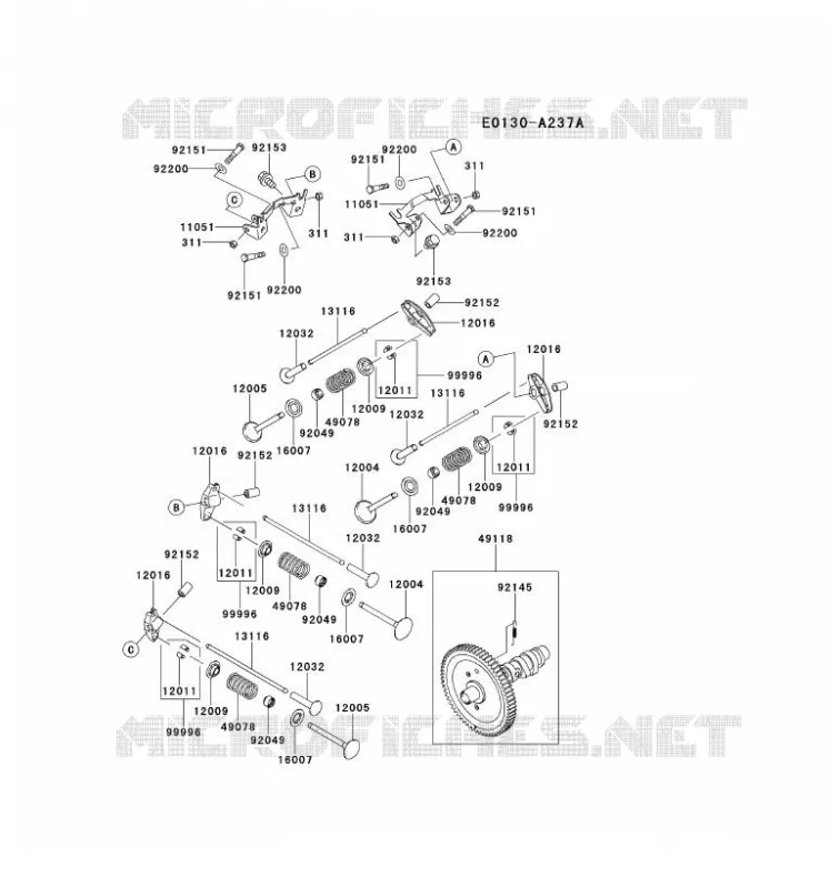 SOUPAPE/ARBRE A CAME Kawasaki Petits Moteurs FD FD851D FD MOTORS  FD851D-MS02