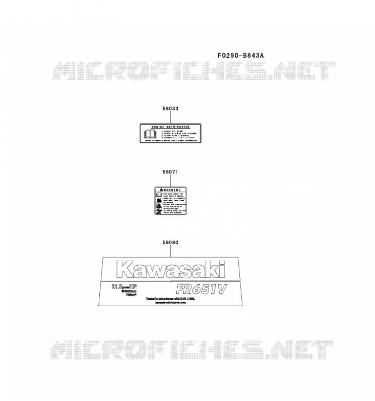 LABEL Kawasaki Petits Moteurs FR FR651V FR MOTORS  FR651V-AS36