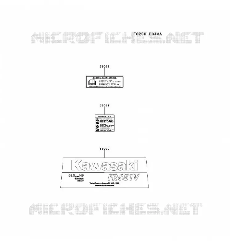 LABEL Kawasaki Petits Moteurs FR FR651V FR MOTORS  FR651V-DS16