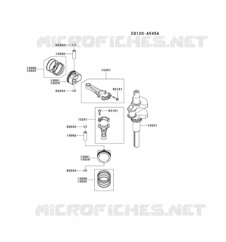 PISTON/VILEBREQUIN Kawasaki Petits Moteurs FS FS481V FS MOTORS  FS481V-BS28