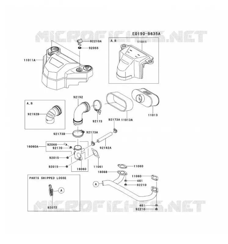FILTRE &Agrave; AIR/POT D'&Egrave;CHAPPEMENT Kawasaki Petits Moteurs FS FS541V FS MOTORS  FS541V-CS28