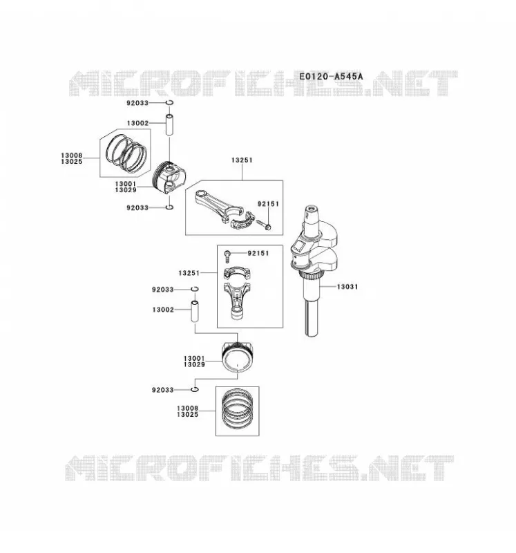 PISTON/VILEBREQUIN Kawasaki Petits Moteurs FS FS541V FS MOTORS  FS541V-DS24