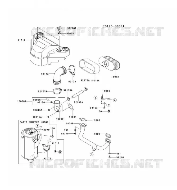 FILTRE &Agrave; AIR/POT D'&Egrave;CHAPPEMENT Kawasaki Petits Moteurs FS FS600V FS MOTORS  FS600V-CS23