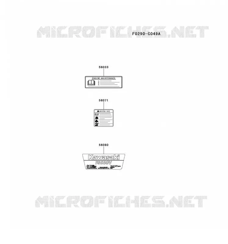 LABEL Kawasaki Petits Moteurs FS FS600V FS MOTORS  FS600V-DS14
