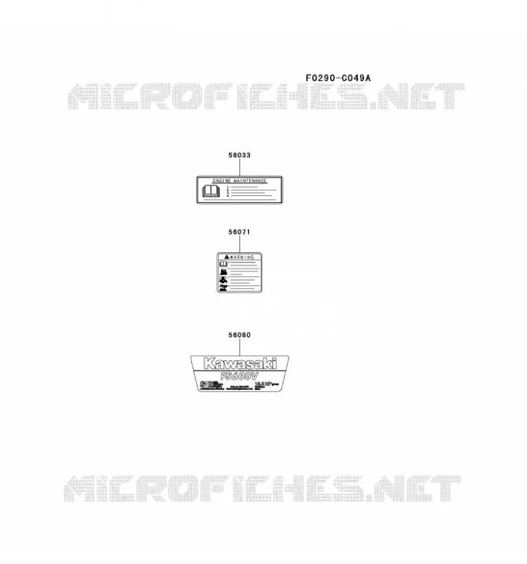 LABEL Kawasaki Petits Moteurs FS FS600V FS MOTORS  FS600V-DS22