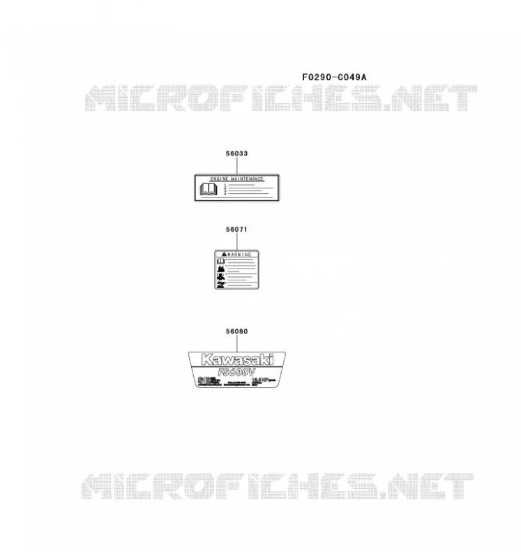 LABEL Kawasaki Petits Moteurs FS FS600V FS MOTORS  FS600V-FS13