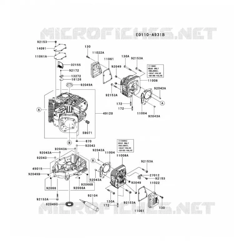 CULASSE/CARTER MOTEUR Kawasaki Petits Moteurs FS FS600V FS MOTORS  FS600V-FS17