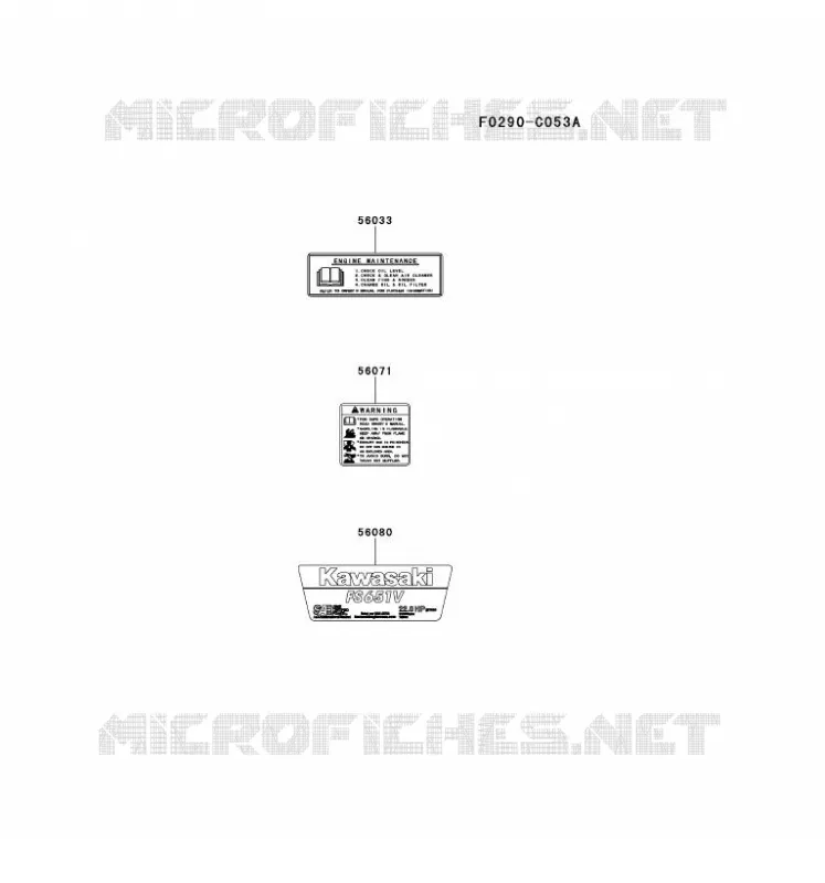 LABEL Kawasaki Petits Moteurs FS FS651V FS MOTORS  FS651V-FS09