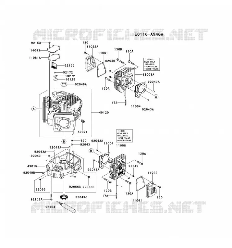 CULASSE/CARTER MOTEUR Kawasaki Petits Moteurs FS FS730V FS MOTORS  FS730V-AS52