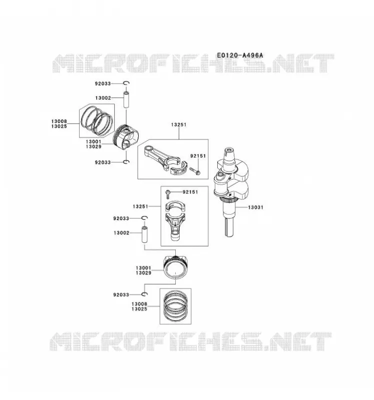 PISTON/VILEBREQUIN Kawasaki Petits Moteurs FS FS730V FS MOTORS  FS730V-DS12