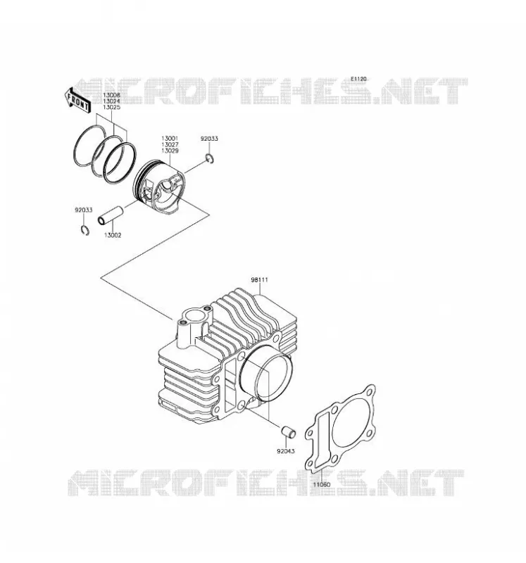 CYLINDRE/PISTON Kawasaki TOUT-TERRAIN 110 2017 KLX110  KLX110CHF