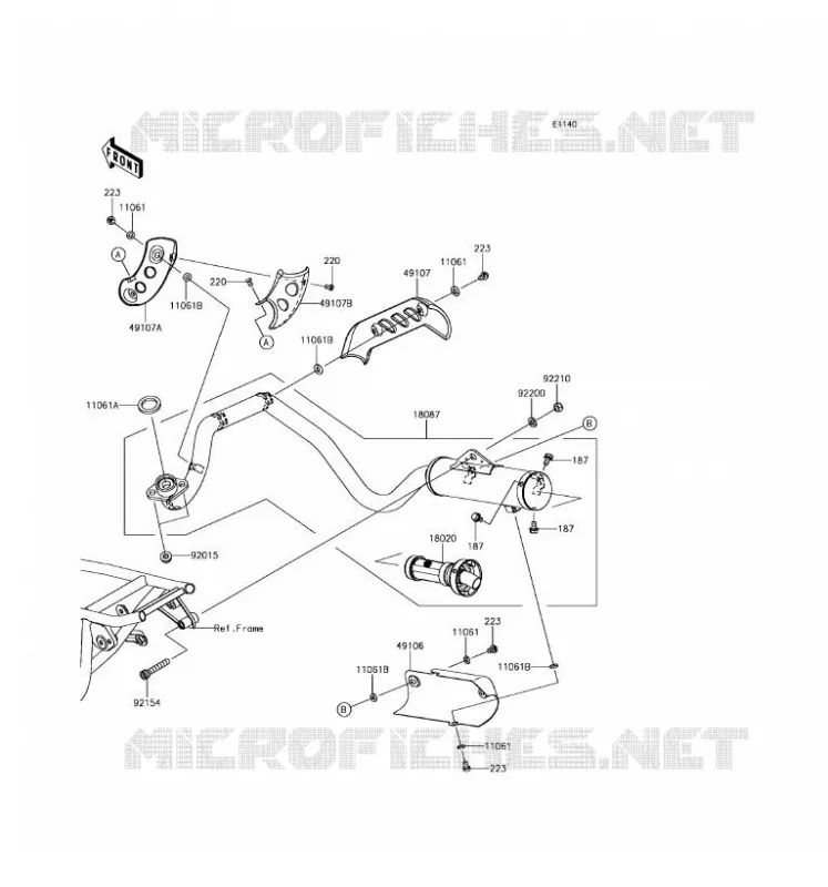 &Eacute;CHAPPEMENT Kawasaki TOUT-TERRAIN 110 2017 KLX110  KLX110CHF