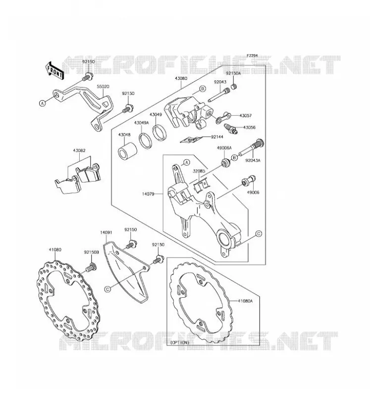 FREIN ARRIERE Kawasaki TOUT-TERRAIN 450 2016 KLX450R  KLX450AGF