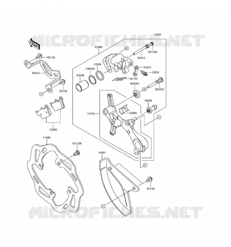 FREIN ARRIERE Kawasaki TOUT-TERRAIN 250 2017 KX250F  KX252AHF