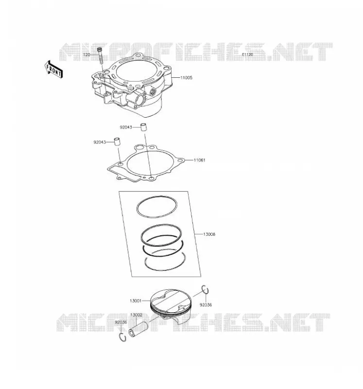 CYLINDRE/PISTON Kawasaki TOUT-TERRAIN 450 2017 KX450F  KX450HHF