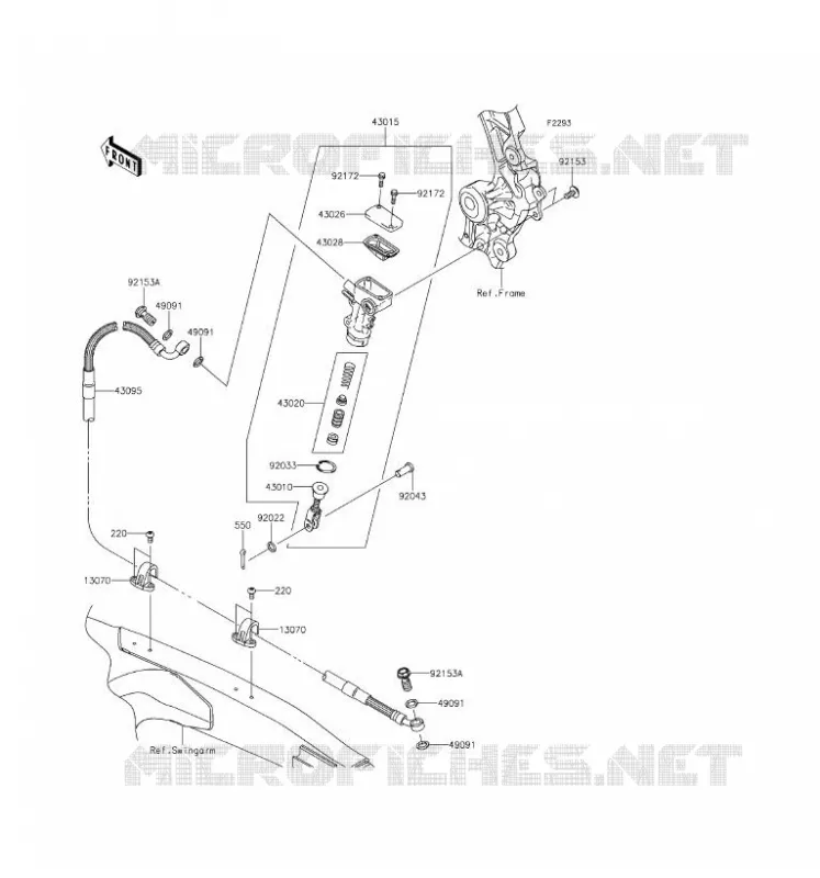 MAITRE CYLINDRE ARRI&Egrave;RE Kawasaki TOUT-TERRAIN 450 2017 KX450F  KX450HHF