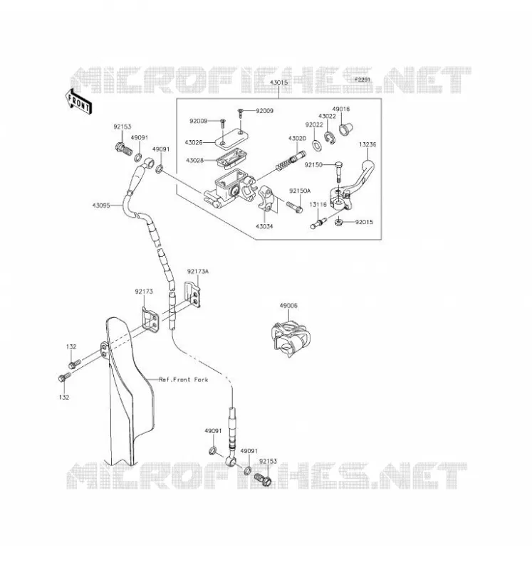 MAITRE CYLINDRE AV Kawasaki TOUT-TERRAIN 450 2017 KX450F  KX450HHF