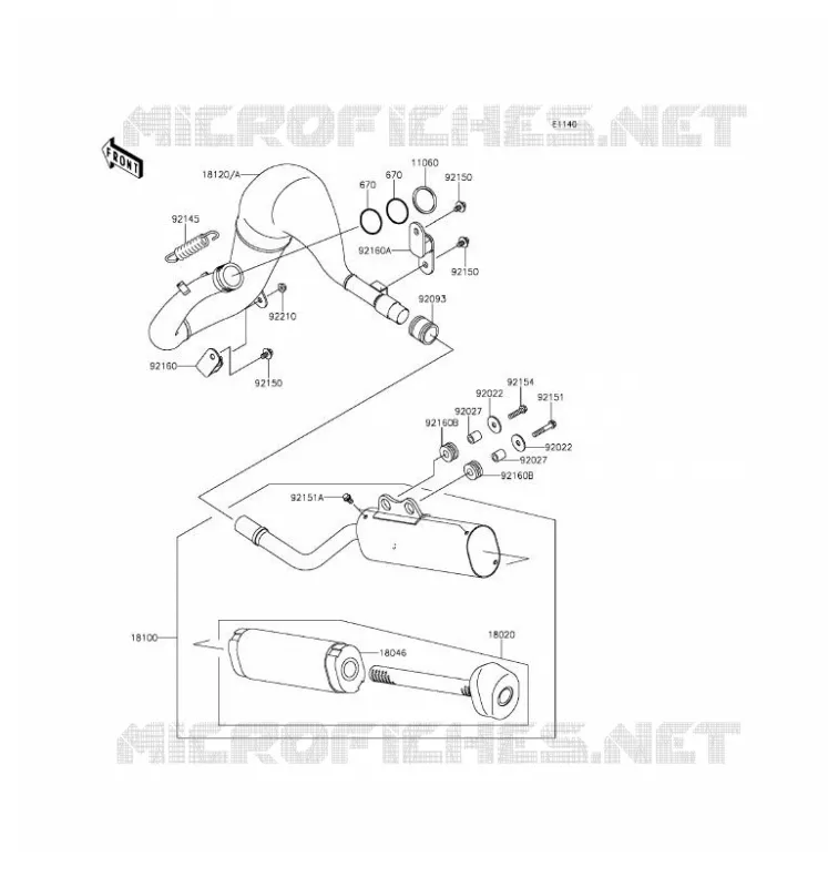 &Eacute;CHAPPEMENT Kawasaki TOUT-TERRAIN 65 2017 KX65  KX65AHF
