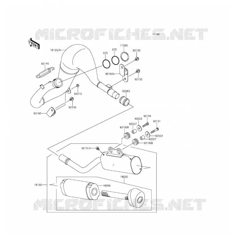 &Eacute;CHAPPEMENT Kawasaki TOUT-TERRAIN 65 2017 KX65  KX65AHF