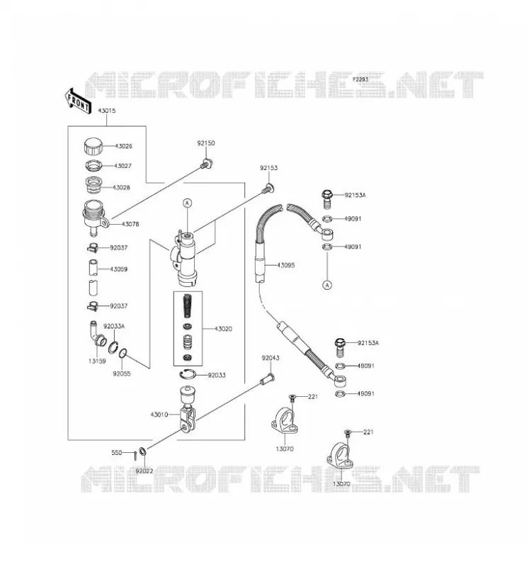 MAITRE CYLINDRE ARRI&Egrave;RE Kawasaki TOUT-TERRAIN 85 2017 KX85 II  KX85DHF