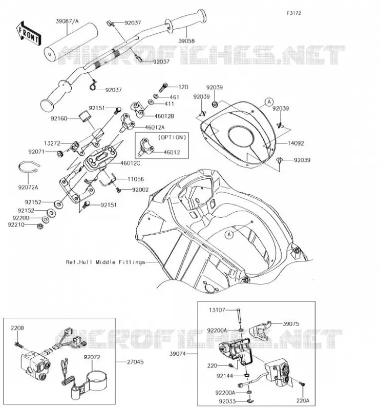 GUIDON Kawasaki JET SKI 1500 2018 JET SKI ULTRA 310R  JT1500NJF
