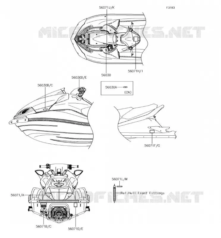 LABEL Kawasaki JET SKI 1500 2017 JET SKI ULTRA 310X SE  JT1500PHF