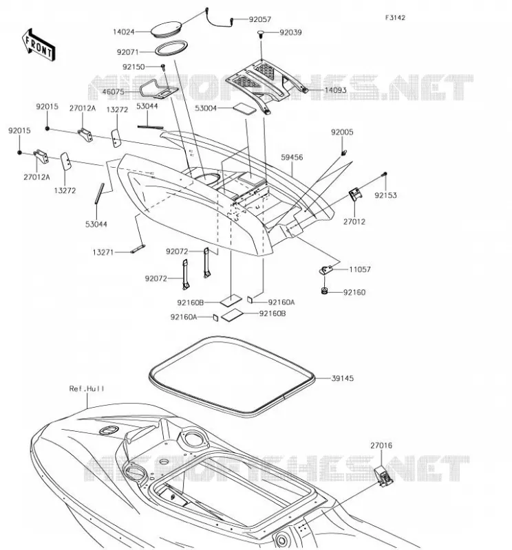 CAPOT MOTEUR Kawasaki JET SKI 1500 2017 JET SKI SX-R  JS1500AHF