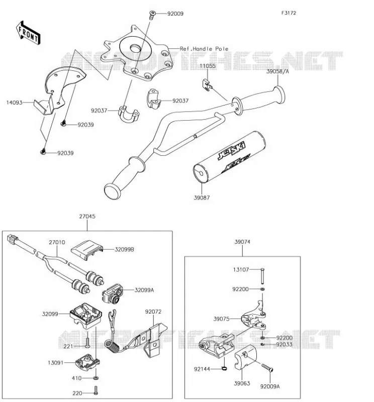 GUIDON Kawasaki JET SKI 1500 2017 JET SKI SX-R  JS1500AHF