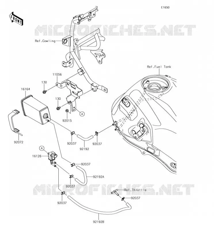 SYSTEME D'EVAPORATION CARBURANT Kawasaki MOTOS 650 2018 VERSYS 650  KLE650FJFA