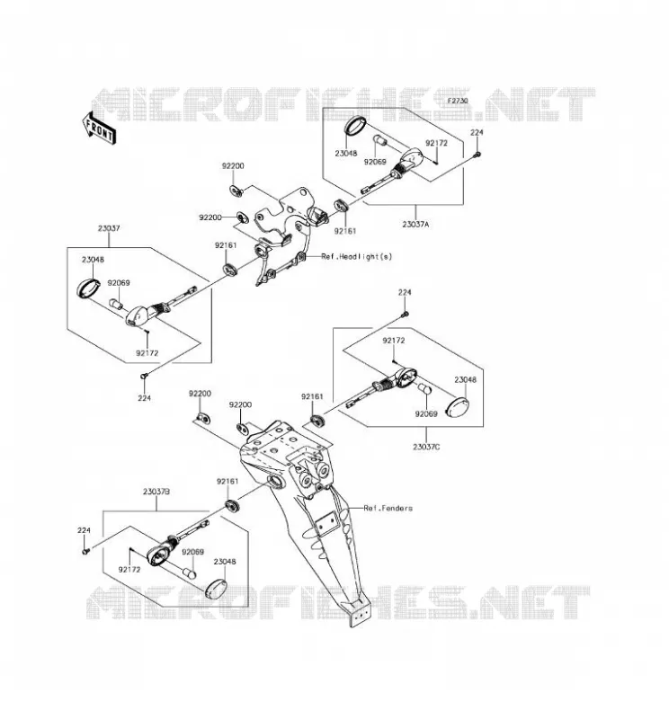 CLIGNOTANTS Kawasaki MOTOS 250 2017 KLX250  KLX250SHF