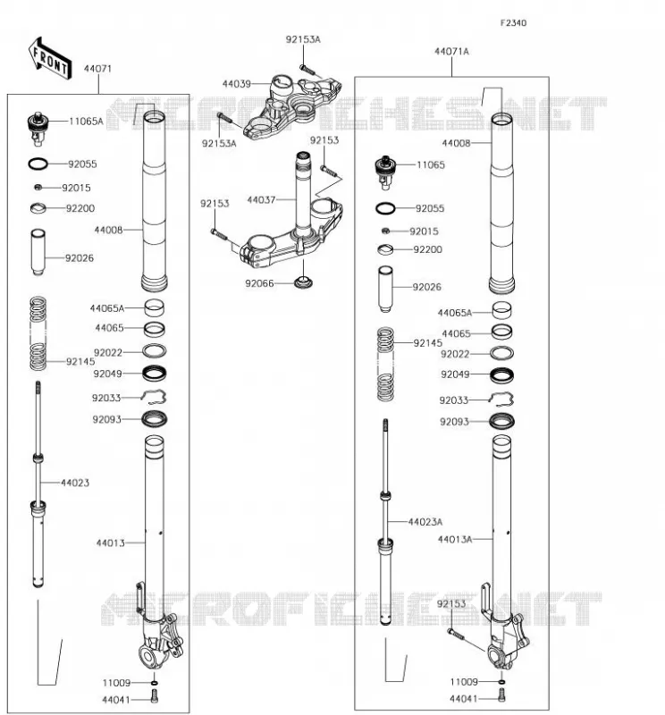 FOURCHE Kawasaki MOTOS 1000 2018 VERSYS 1000  KLZ1000BJF