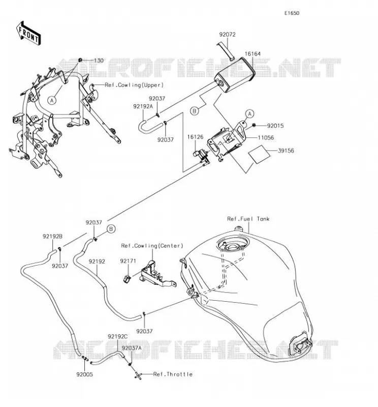SYSTEME D'EVAPORATION CARBURANT Kawasaki MOTOS 1000 2018 VERSYS 1000  KLZ1000BJF