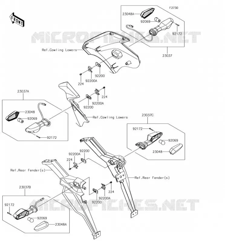 CLIGNOTANTS Kawasaki MOTOS 1000 2018 VERSYS 1000  KLZ1000BJFA