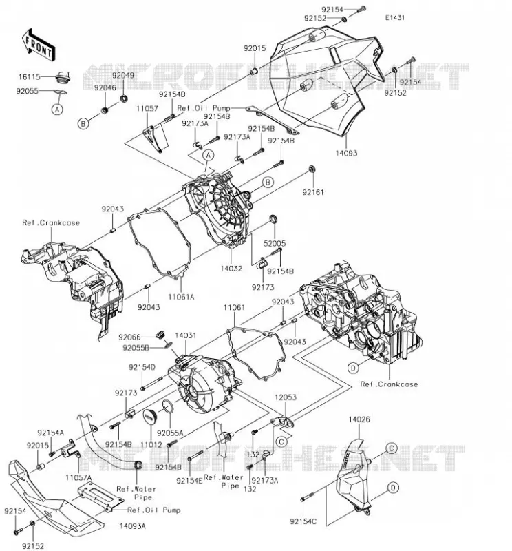 COUVERCLES MOTEUR Kawasaki MOTOS 300 2018 VERSYS-X 300  KLE300CJF