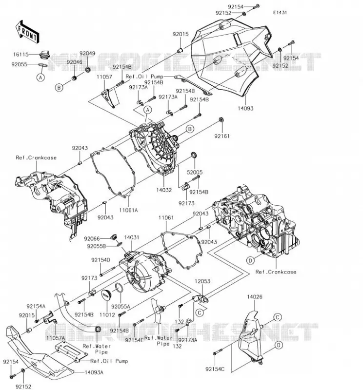 COUVERCLES MOTEUR Kawasaki MOTOS 300 2018 VERSYS-X 300  KLE300CJF