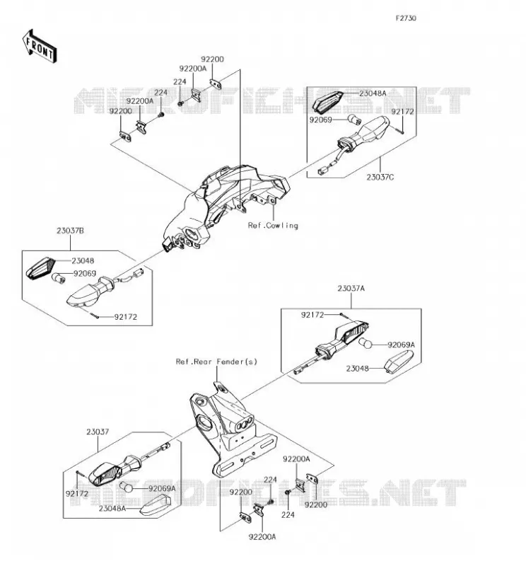 CLIGNOTANTS Kawasaki MOTOS 250 2017 Z250SL  BR250FHF