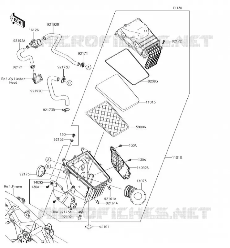 FILTRE A AIR Kawasaki MOTOS 250 2017 Z250SL  BR250FHF