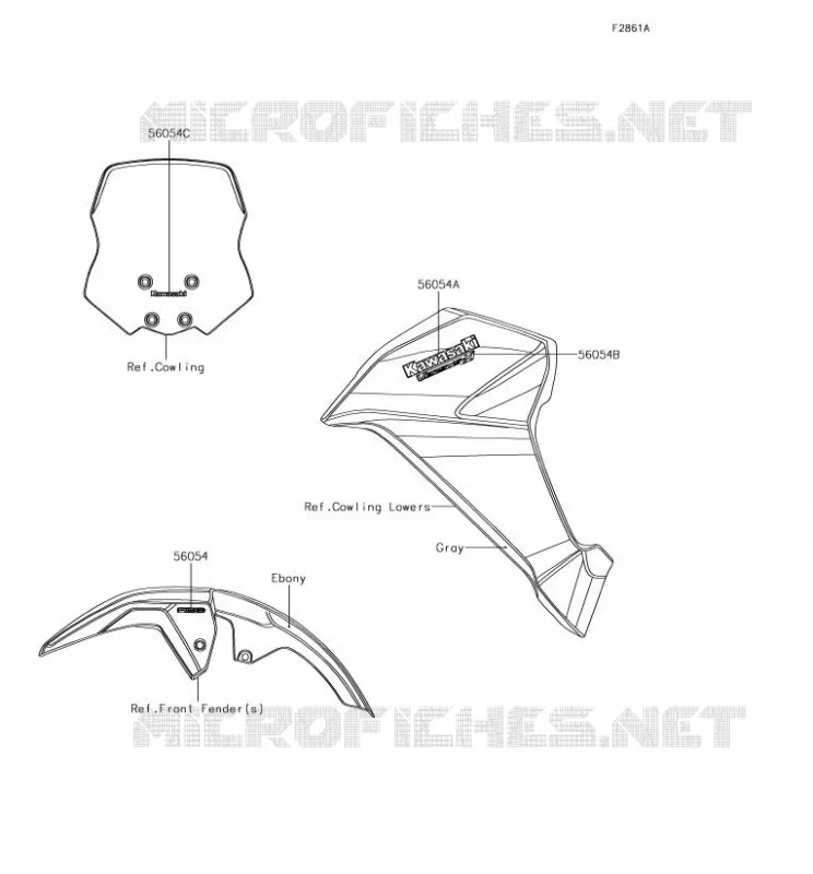 STICKER(GRAY) Kawasaki MOTOS 300 2017 VERSYS-X 300  KLE300CHF