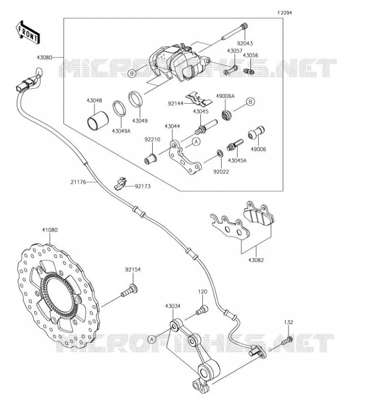 FREIN ARRIERE Kawasaki MOTOS 400 2018 NINJA 400  EX400HJFA