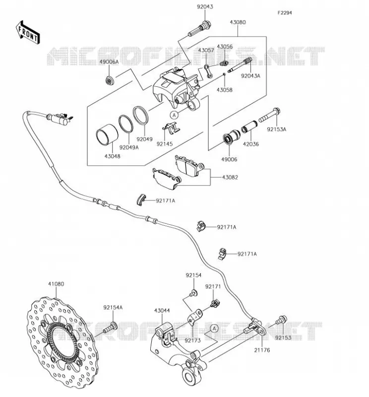 FREIN ARRIERE Kawasaki MOTOS 650 2018 NINJA 650  EX650KJF