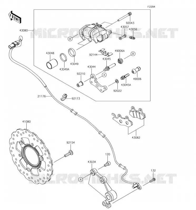 FREIN ARRIERE Kawasaki MOTOS 400 2018 NINJA 400  EX400GJFA