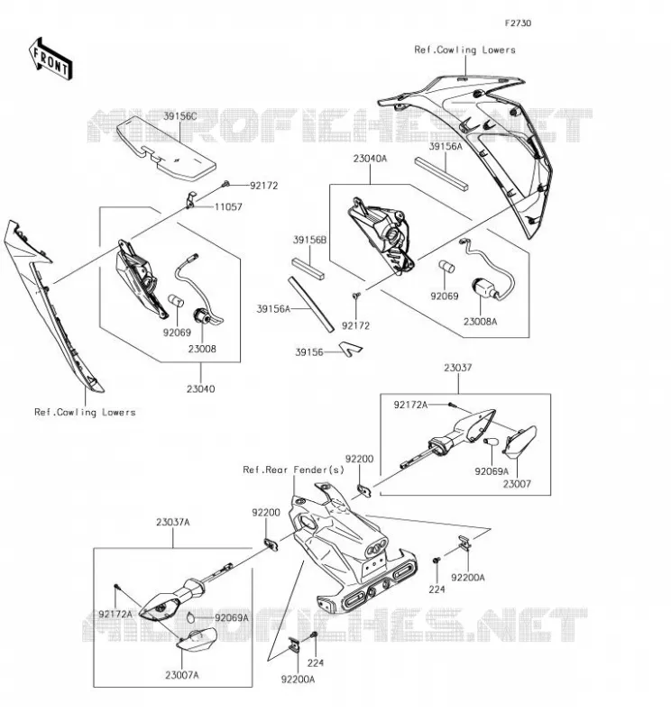 CLIGNOTANTS Kawasaki MOTOS 400 2018 NINJA 400  EX400GJF