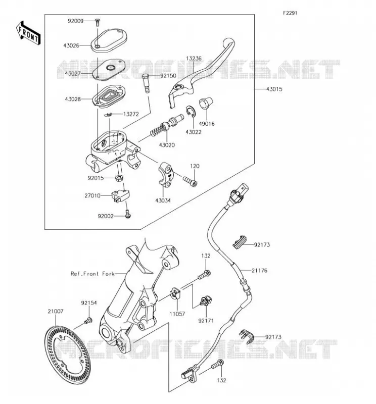 MAITRE CYLINDRE AV Kawasaki MOTOS 400 2018 NINJA 400  EX400GJF