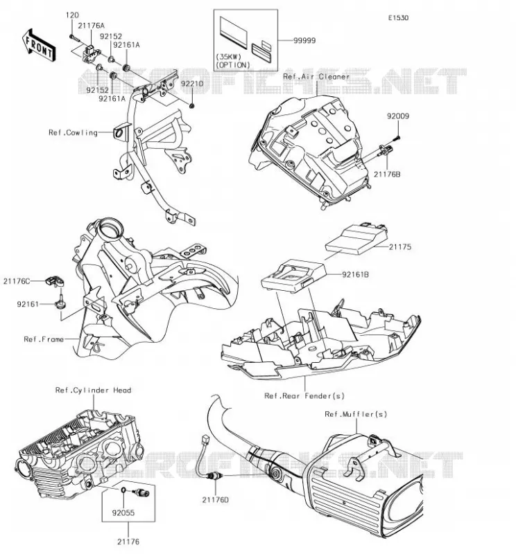 INJECTION CARBURANT Kawasaki MOTOS 650 2018 VERSYS 650  KLE650FJF